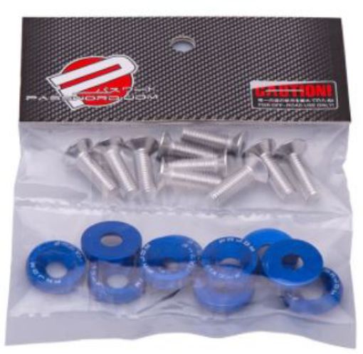 Picture of 10 x M6x20 Steel bolts + Washers  - Blue